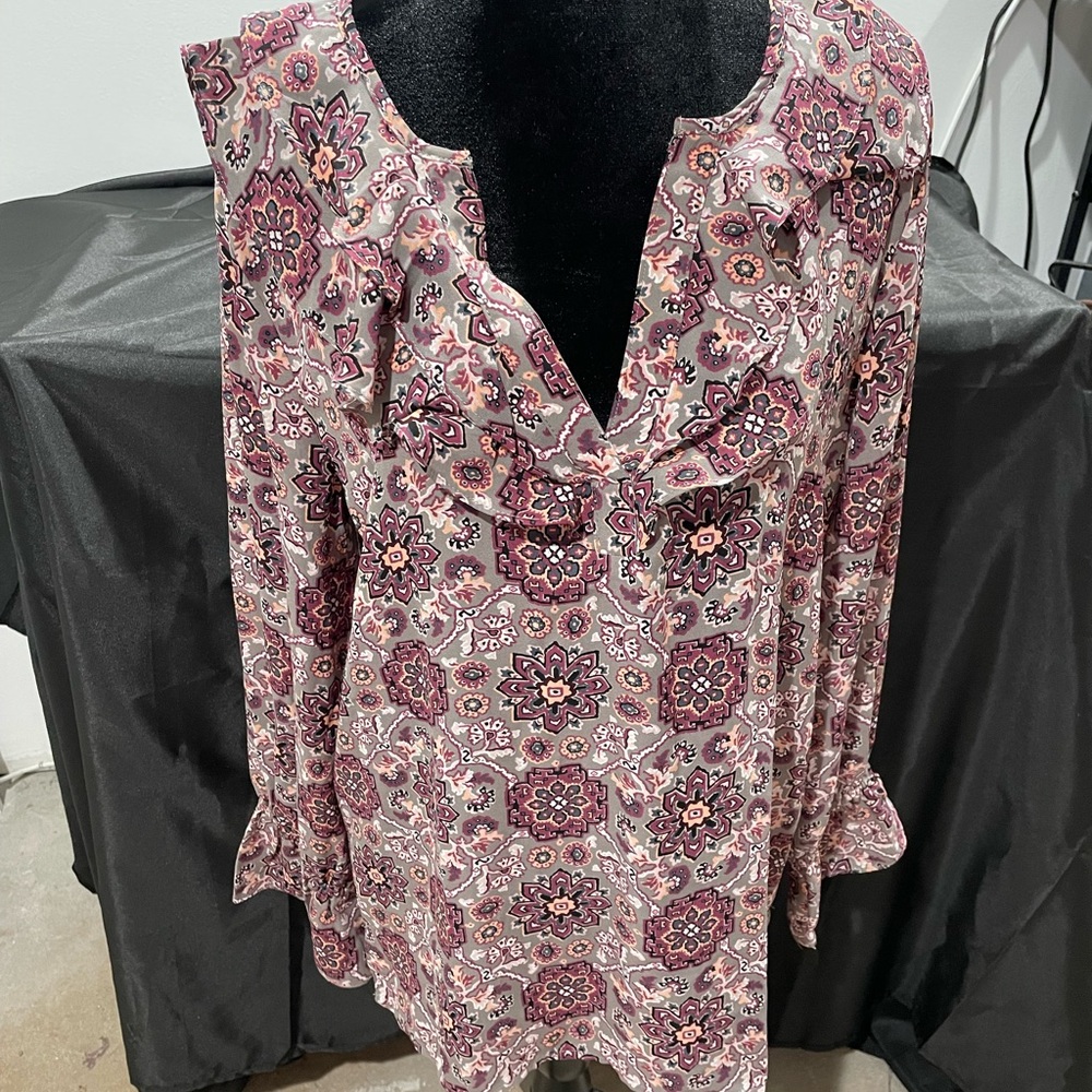 Paisley Print Ruffle blouse